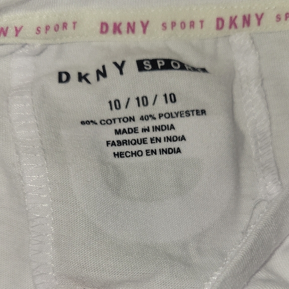 DKNY Kids White Tee with Pink Sport Logo - Picture 4 of 4